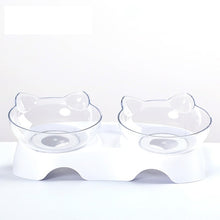 Load image into Gallery viewer, Haustier Katze Schüssel Dual-use-Transparent Schalen Schützen Halswirbel Tilt Mund Trinken Wasser Lebensmittel Lagerung Schüssel Für Hunde katzen
